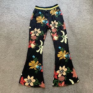 Farm Rio Calla Flared Bell Bottom Floral Pants